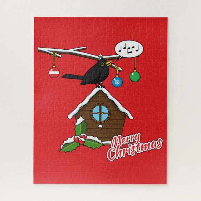 Bird House Frohe Weihnachten Puzzle (Vertikal)