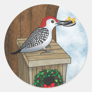 Bird House Holiday Runder Aufkleber