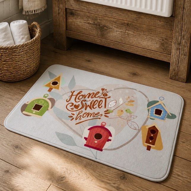 Bird House Zuhause Sweet Zuhause Large Bath Mat Badematte (Von Creator hochgeladen)
