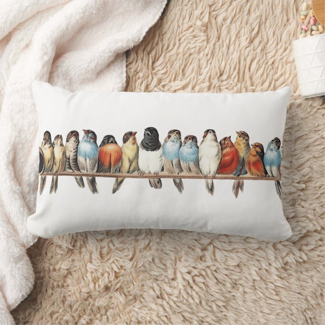 Bird Hütte Französischer Bauernhof Landwirbel Kiss Lendenkissen (Decke)