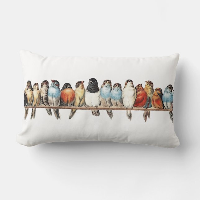 Bird Hütte Französischer Bauernhof Landwirbel Kiss Lendenkissen (Vorderseite)