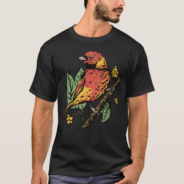 Bird Illustration Freunde T-Shirt (Vorderseite)