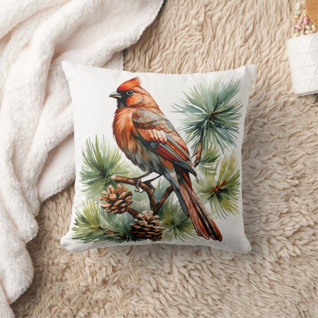Bird Illustrationswirbel Kissen (Decke)