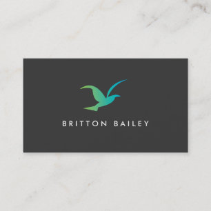 "Bird in Flight"-Logo (Blue/Green) Visitenkarte