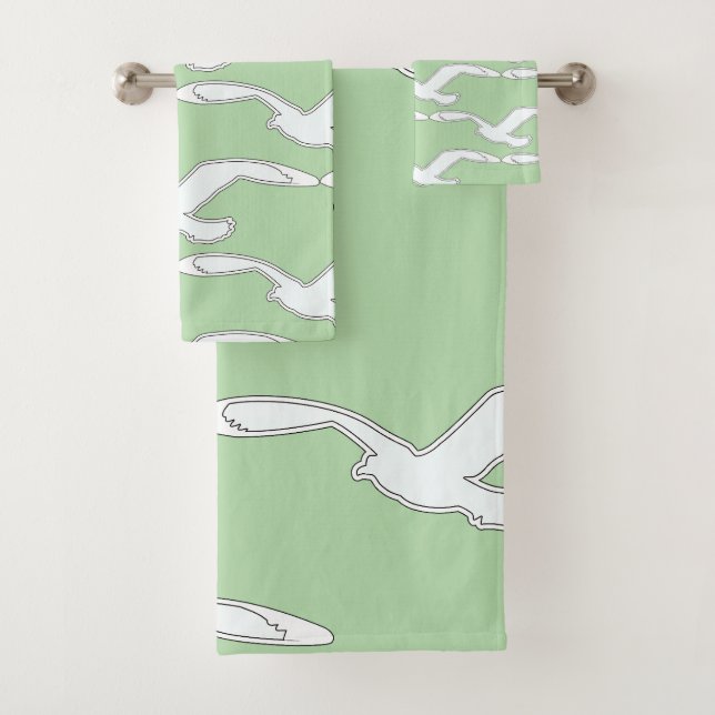 Bird in Flight Zuhause Bath Accessoire Minze Badhandtuch Set (Insitu)