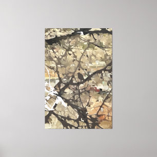 Bird in Tree gekreist Canvas Print Leinwanddruck