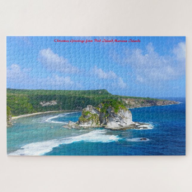 Bird Island Mariana Islands Weihnachtsgrüße Puzzle (Horizontal)