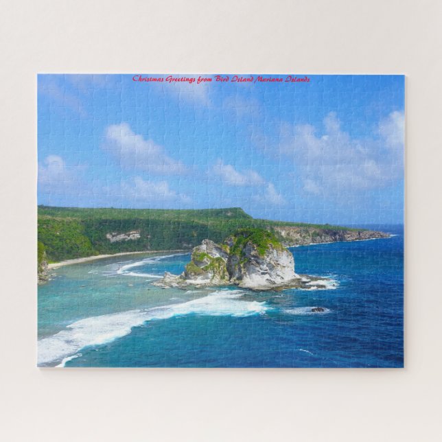 Bird Island Mariana Islands Weihnachtsgrüße Puzzle (Horizontal)