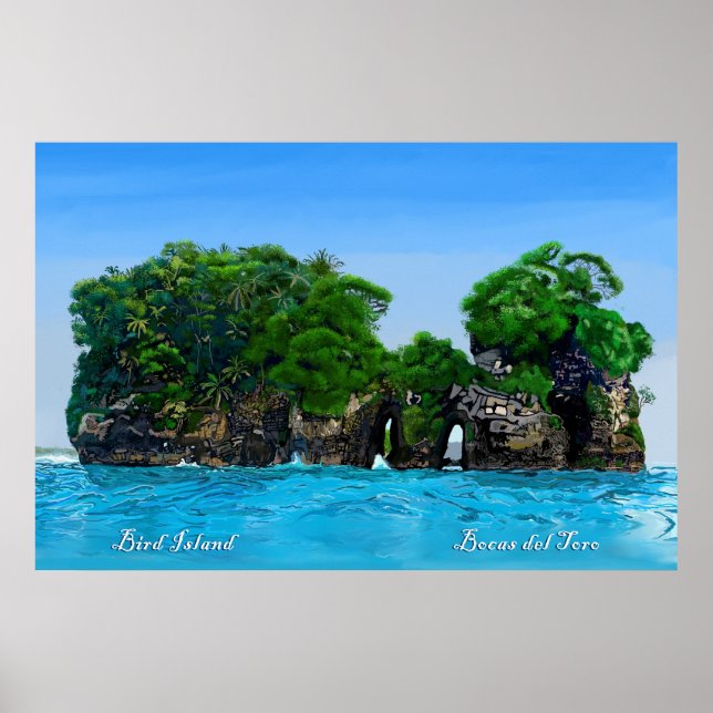 Bird Island Tropical Poster Bocas del Toro Panama (Vorne)