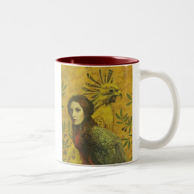 Bird Lady Mutant Design Zweifarbige Tasse (Rechts)
