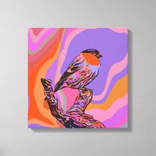 BIRD LILA & PINK DRUCKEN AUF STRETCHIERTER LEINWAN LEINWANDDRUCK