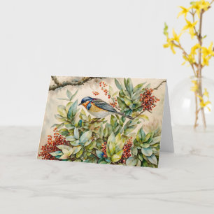 Bird Lover Art Whimsical Note Card Karte