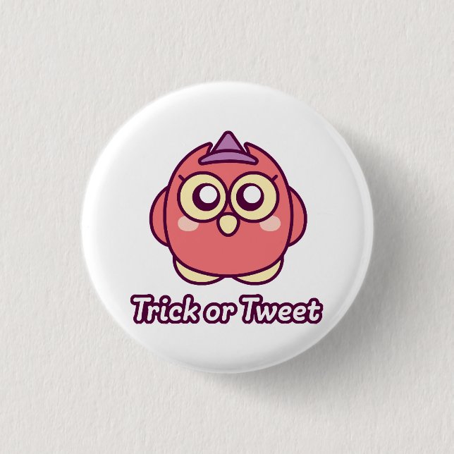 Bird Lover Halloween Niedliche Owl Hexe Button (Vorderseite)