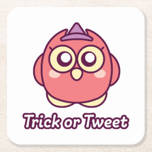 Bird Lover Halloween Niedliche Owl Hexe Rechteckiger Pappuntersetzer
