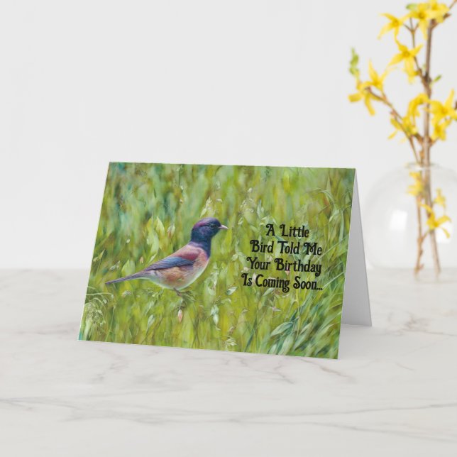 Bird Lover Niedlich Bird Birthday Card Friends Karte (Gelbe Blume)