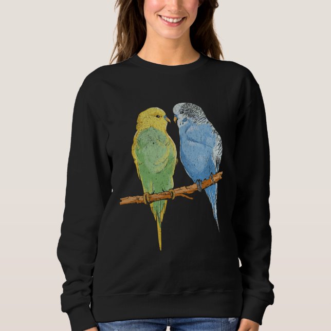 Bird Lover Parakeet Lovers sweet birding, cool ret Sweatshirt (Vorderseite)