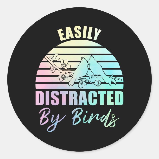 Bird Lover Pastel Goth Niedliche Birds Couple Voge Runder Aufkleber (Vorderseite)