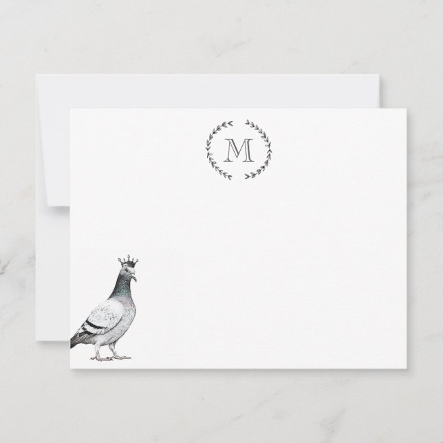 Bird Lover Pigeon Personalisiert Royal Mitteilungskarte (Vorderseite)