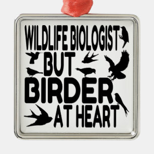 Bird Lover Wildlife Biologin Silbernes Ornament