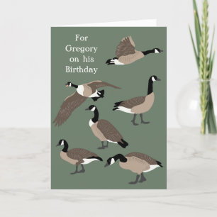 Bird Lovers Canada Gese Illustration Birthday Karte