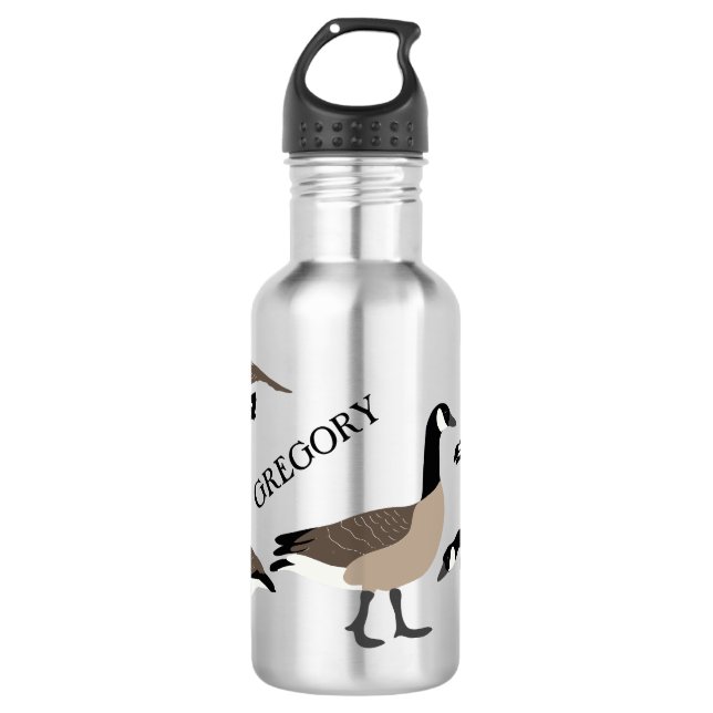 Bird Lovers Canada Gese Illustration Personalisier Edelstahlflasche (Vorderseite)