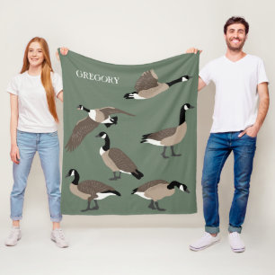 Bird Lovers Canada Gese Illustration Personalisier Fleecedecke
