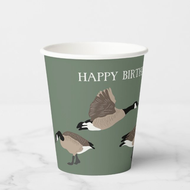 Bird Lovers Canada Gese Illustration Personalisier Pappbecher (Vorderseite)