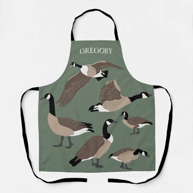 Bird Lovers Canada Gese Illustration Personalisier Schürze (Vorderseite)