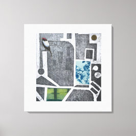 Bird Map Stretched Canvas Print Leinwanddruck