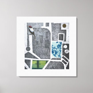 Bird Map Stretched Canvas Print Leinwanddruck