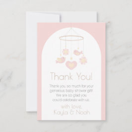 Bird Mobile Nesting Party Dankeskarte