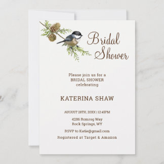 Bird Nature Bridal Dusche Einladung