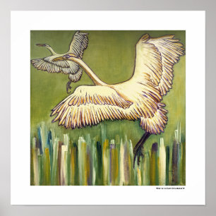 Bird Nature Landscape Painting Poster Kunst Gesche