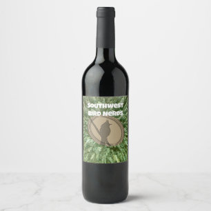 Bird Nerd Club Group Silhouette Brown Green Vogelb Weinetikett