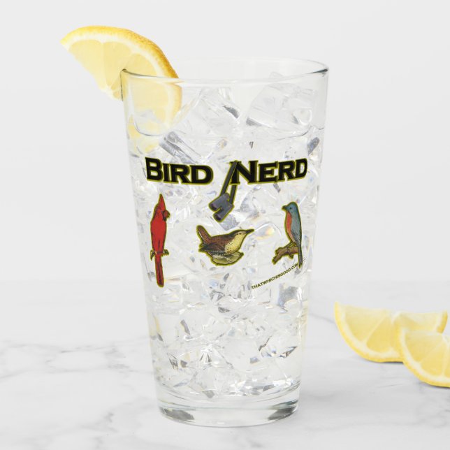 Bird Nerd Fun Beer Glass Glas (Vorderseite Ice)