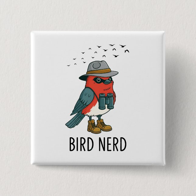 Bird Nerd Funny Bird Vogelbeobachtung Bird Lover b Button (Vorderseite)