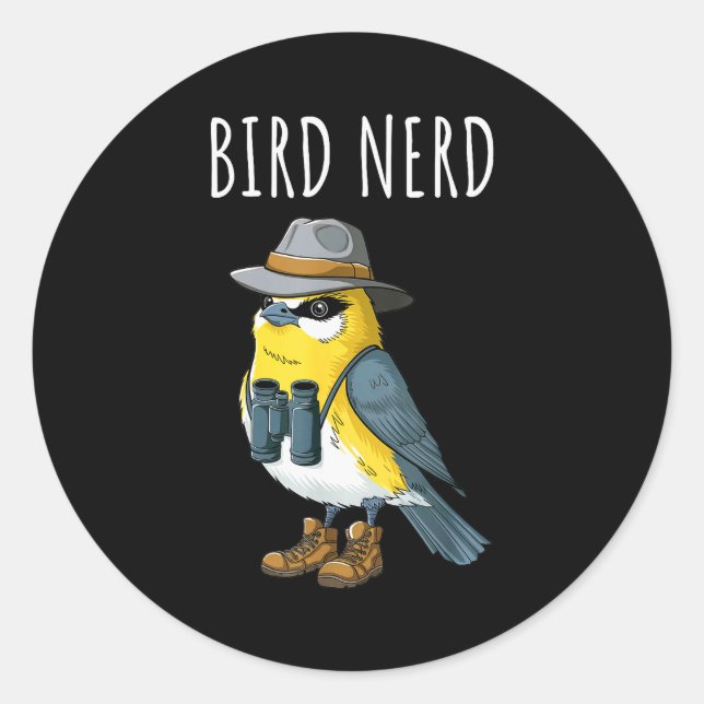 Bird Nerd Funny Bird Watching Birding Bird Lover W Runder Aufkleber (Vorderseite)
