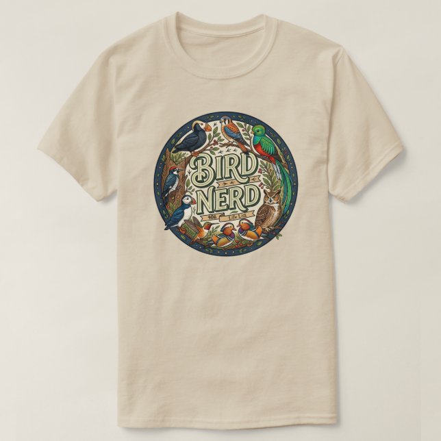 Bird Nerd Life List T-Shirt (Design vorne)