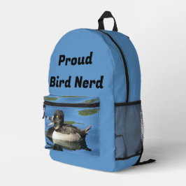 Bird Nerd Schwarz-weiß Duck Animal Birdwatcher Bedruckter Rucksack