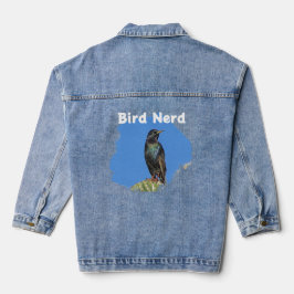Bird Nerd Starling Vogelbeobachtung Hobby Birdwatc Jeansjacke