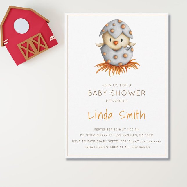 Bird Nest Baby Dusche Einladung (Minimalist gender neutral bird baby shower invitation)