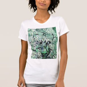 BIRD NEST, BAUM, GRÜNWEISSE FRÜHSTÜCKSBLUMEN T-Shirt