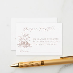 Bird Nest Diaper Raffle Babydusche Einsteckkarte Begleitkarte