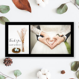 Bird Nest Eggs Pussy Willows Wedding Vielen Dank Dankeskarte