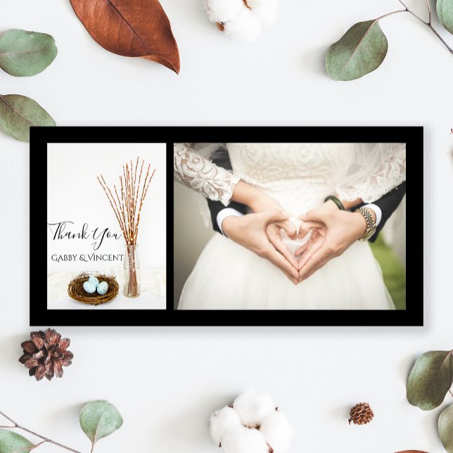 Bird Nest Eggs Pussy Willows Wedding Vielen Dank Dankeskarte (Von Creator hochgeladen)