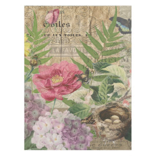 Bird Nest Floral Garden Blume Butterfly Art Tischdecke