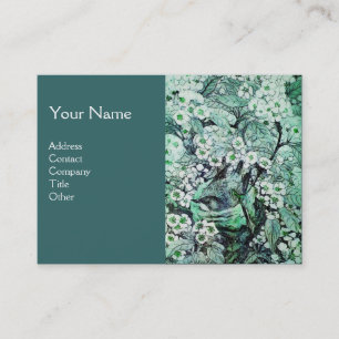 BIRD NEST, monogramm, grün, schwarz Visitenkarte