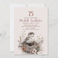 Bird Nest Terracotta Pink 75. Geburtstag
