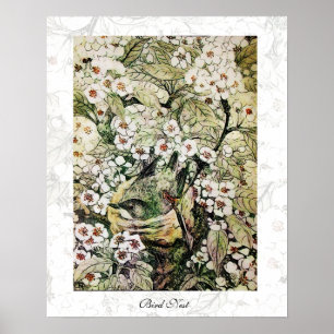 BIRD NEST, weißbraun, gelb Poster