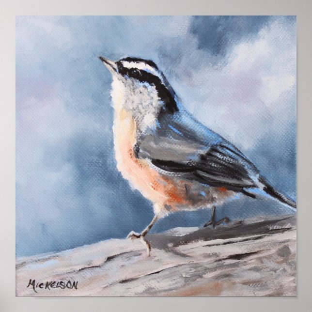 Bird Nuthatch Fine Art Print Poster (Vorne)